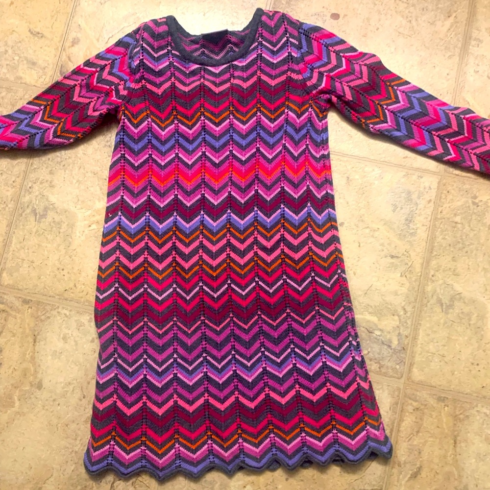 Hanna Andersson sweater dress with grey tshirt liner